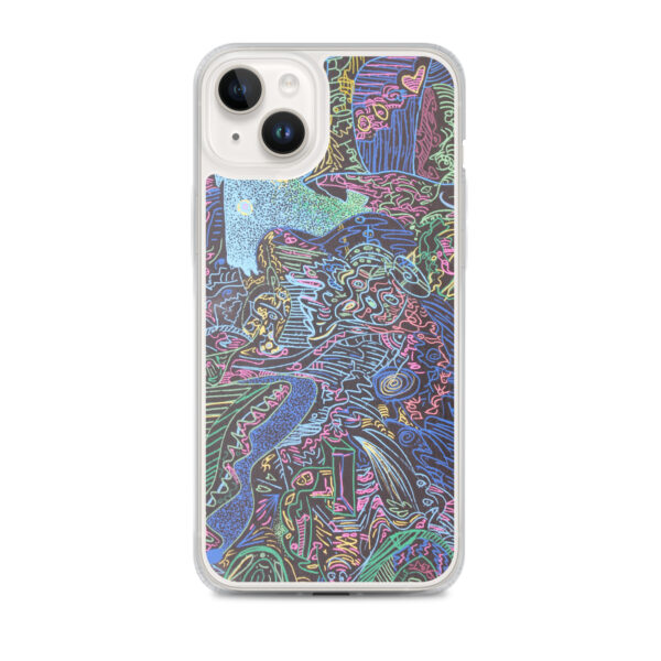 MagSafe® clear case for iPhone® with some colorful doodles
