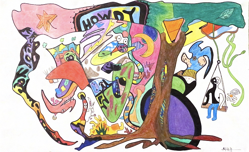 a really good day if nothing else (colored pencil and sharpie on 11" x 17" paper