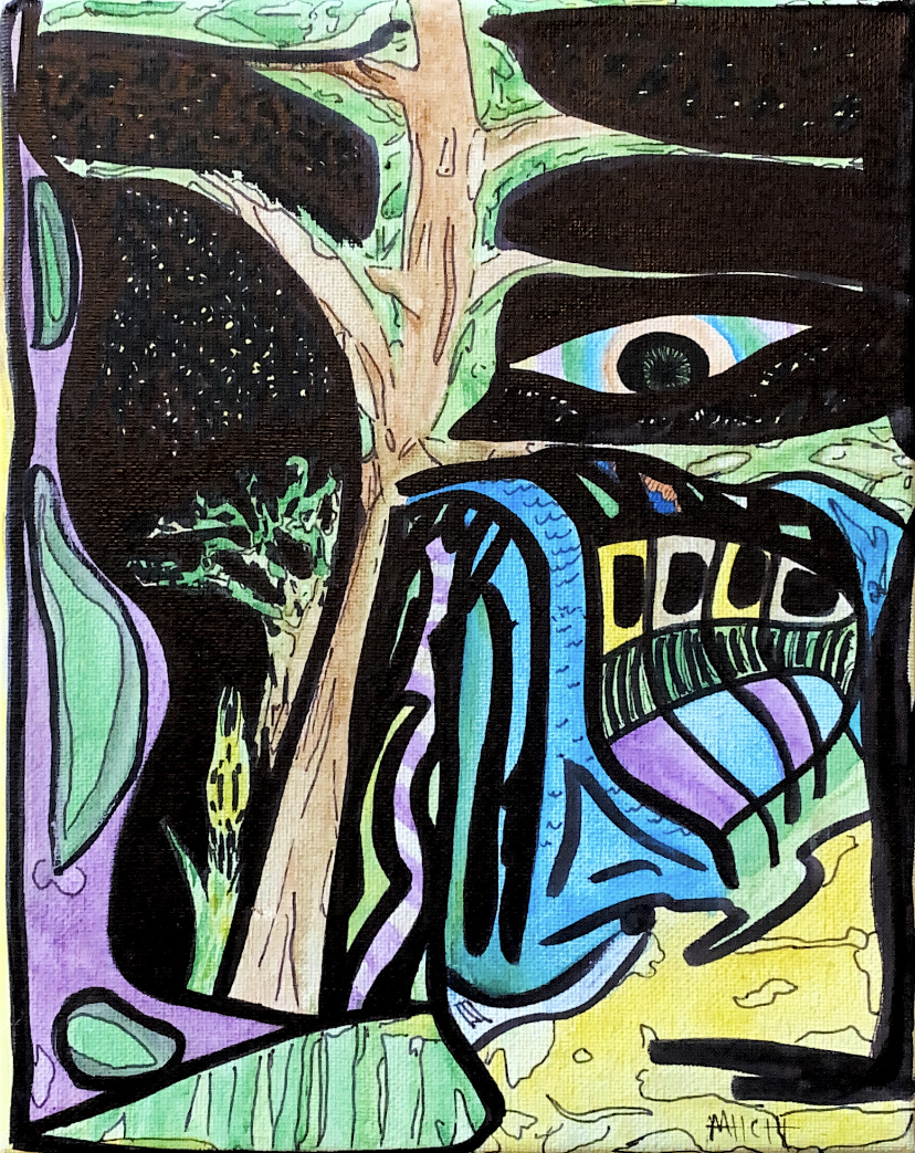 transpiration (watercolor and ink on canvas)