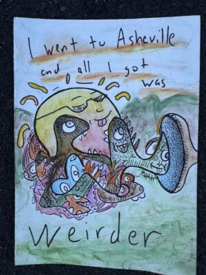 'I went to Asheville'  original doodle